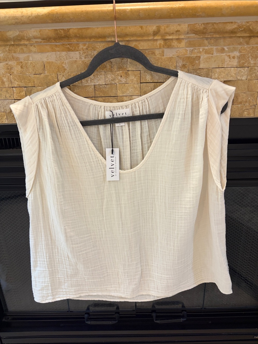 Velvet Cream Jayla Cotton Gauze Tank Top